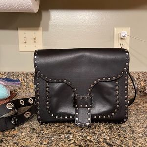 Rebecca Minkoff Studded Leather Midnight Shoulder Bag